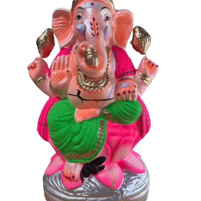 Ikshvaku Clay Lord Ganesha Idol | Paint-eyed